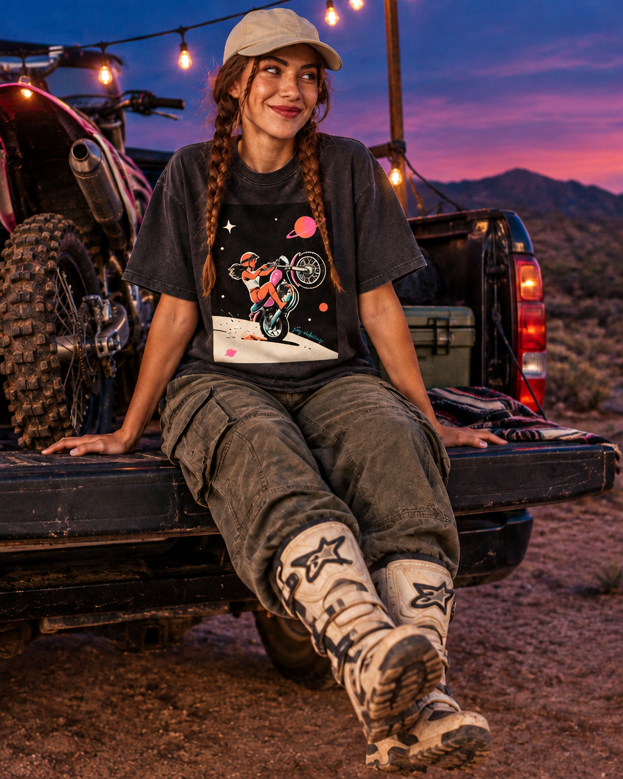 Moon Wheelie Heavywheight tee