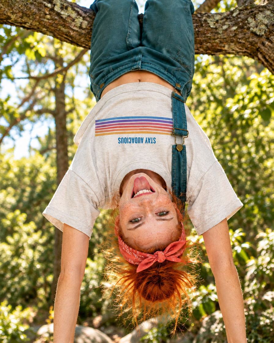 STAY AUDACIOUS Women’s garment dye cropped tee